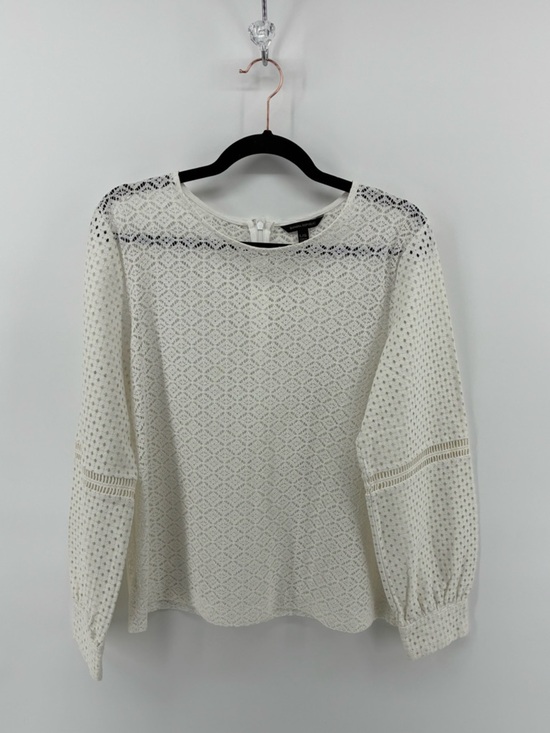 Banana Republic Tops - Lace Knit Long-Sleeve Top - White